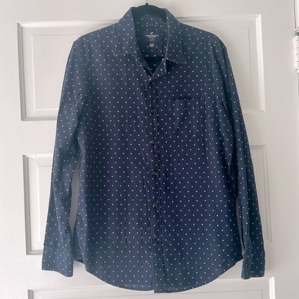 American Eagle Slim fit navy Dress shirt